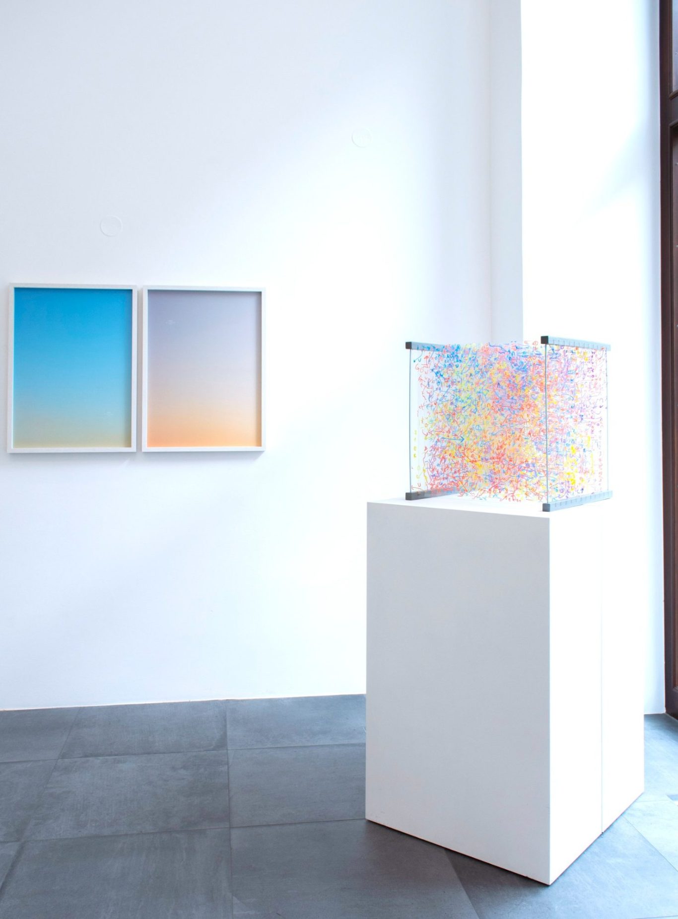 Installation shot: Ulrike Königshofer, Darja Shatalova. DOUBLE TAKE; Galerie Reinthaler, 2026